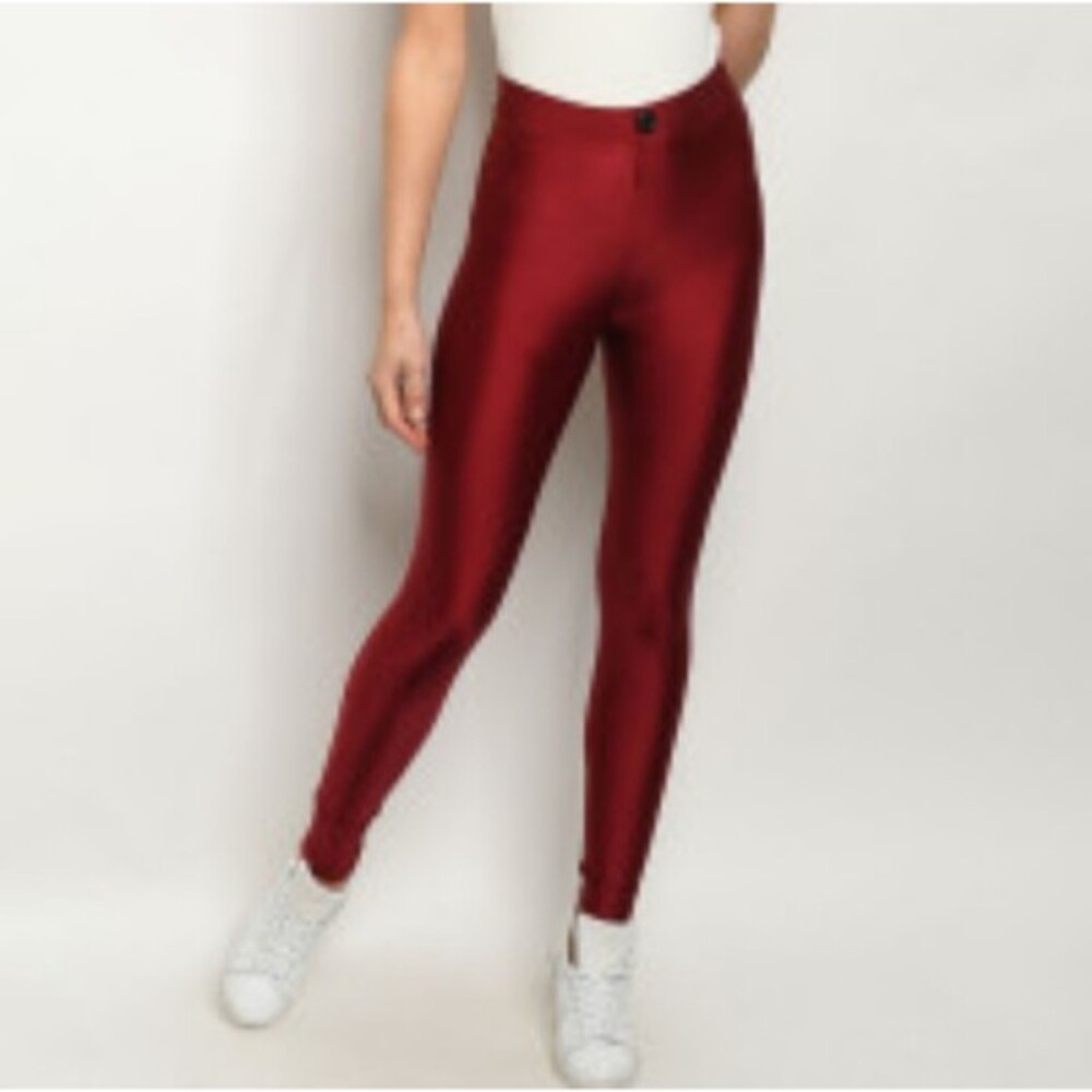 Burgundy Shimmer Leggings M